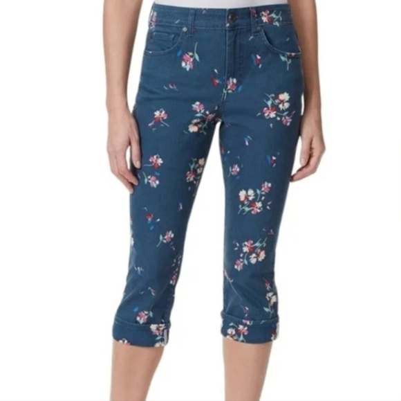 Bandolino Mandie floral the perfect fit capri pants - Picture 1 of 11
